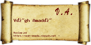 Végh Amadé névjegykártya